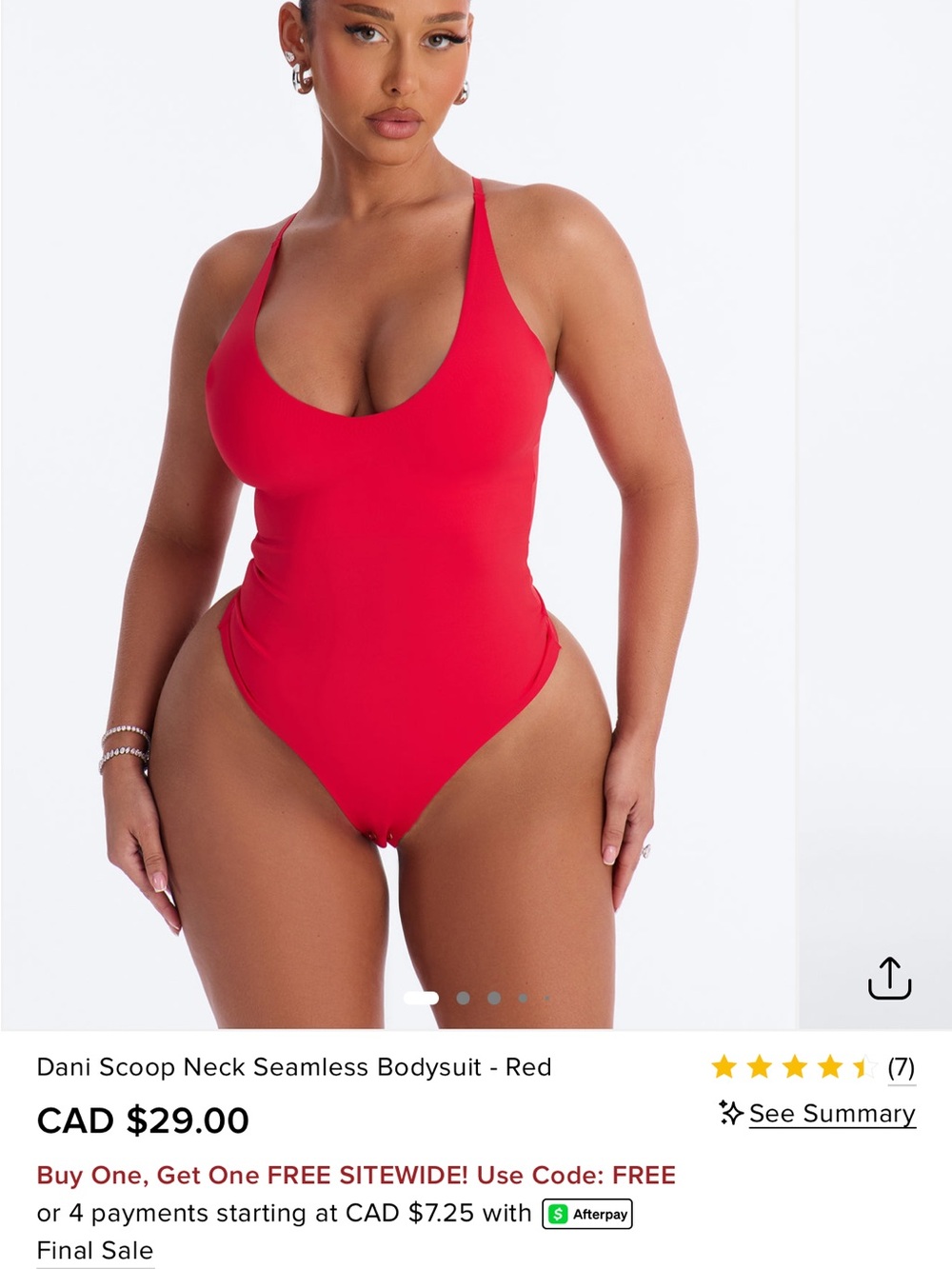 Fashion Nova Red Scoop Neck Seamless One-Piece Swimsuit